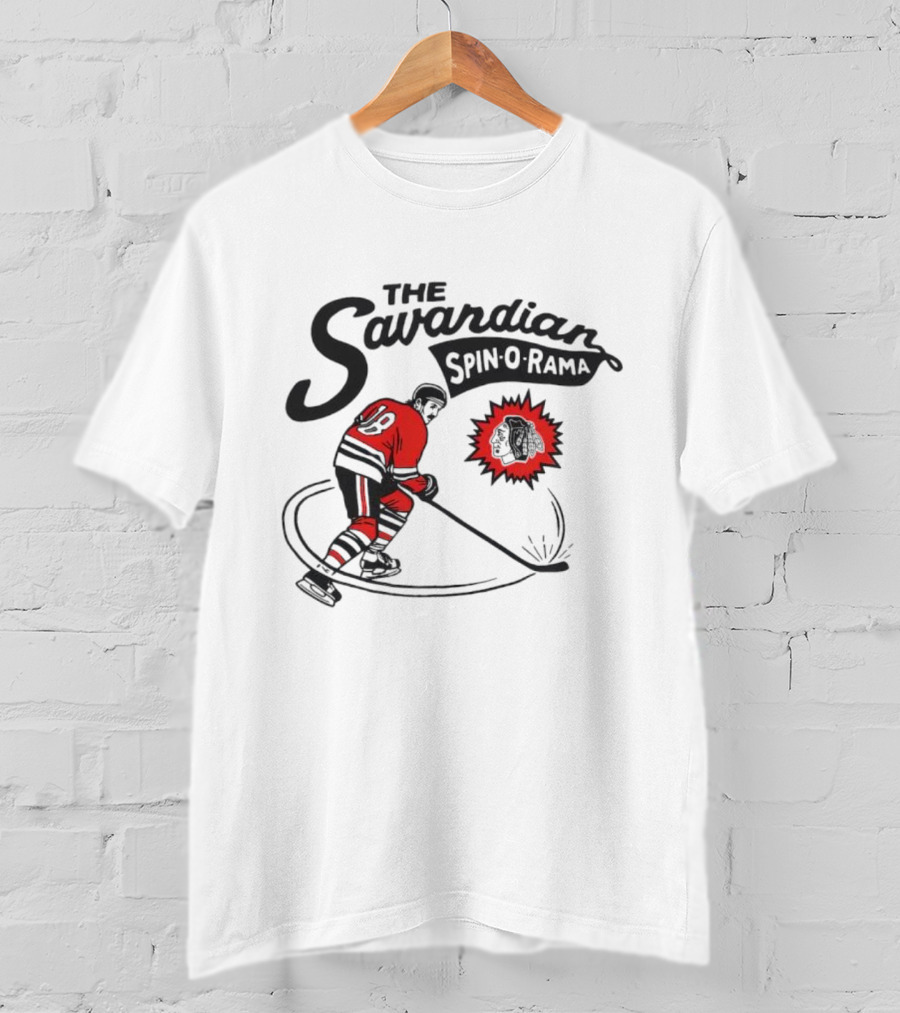 Chicago Blackhawks Savardian Spin-O-Rama Hockey Player Iconic Move T-Shirt