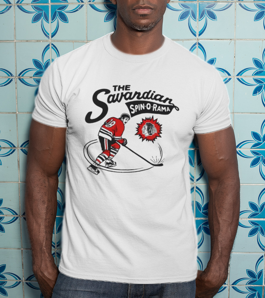 Chicago Blackhawks Savardian Spin-O-Rama Hockey Player Iconic Move T-Shirt