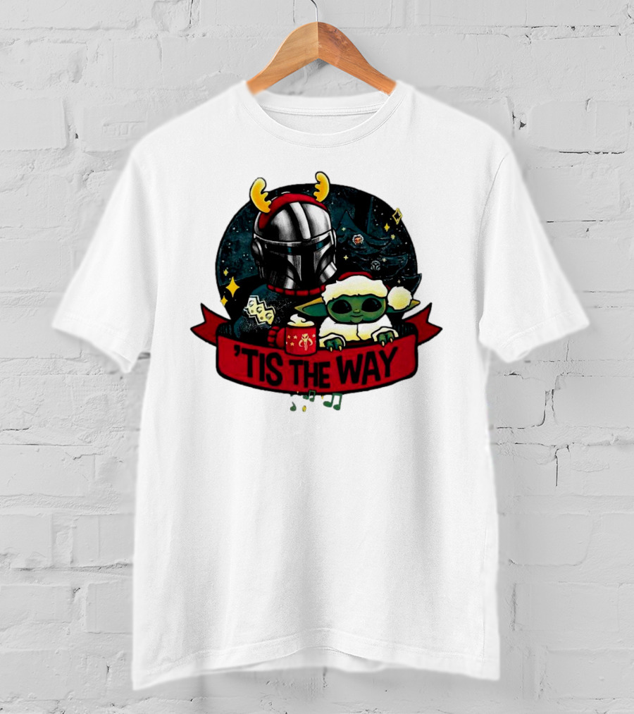 Darth Vader Baby Yoda Mandalorian Tis The Way Christmas T-Shirt