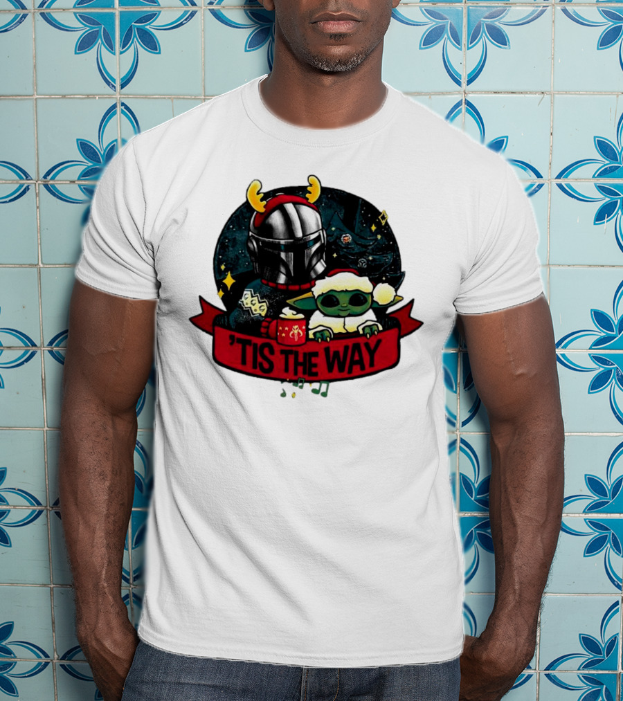 Darth Vader Baby Yoda Mandalorian Tis The Way Christmas T-Shirt