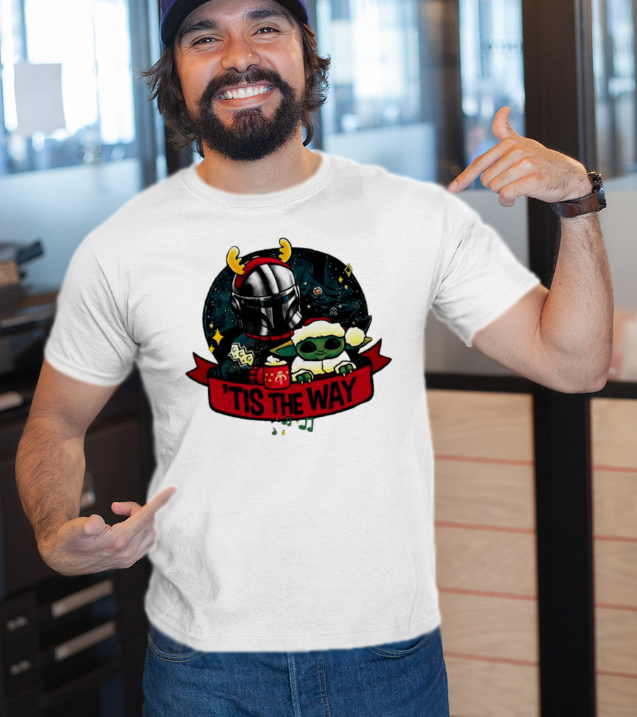 Darth Vader Baby Yoda Mandalorian Tis The Way Christmas T-Shirt