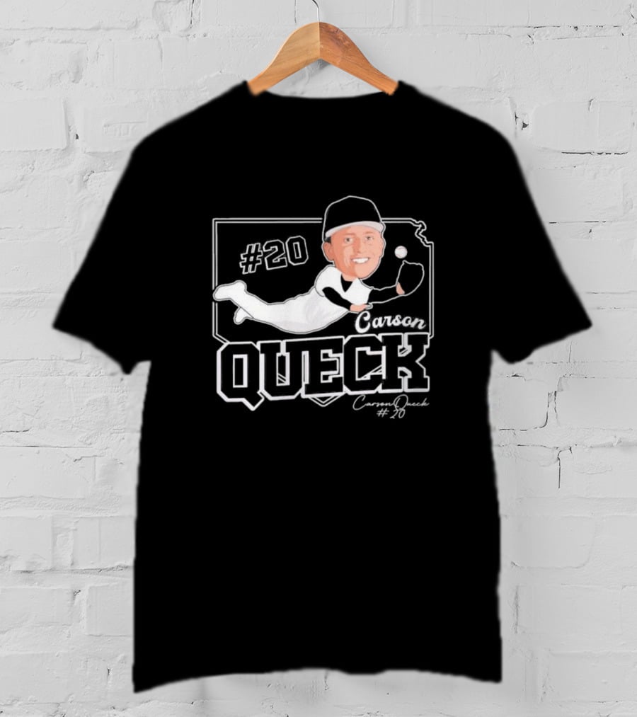 Carson Queck #20 Baseball Player Caricature T-Shirt