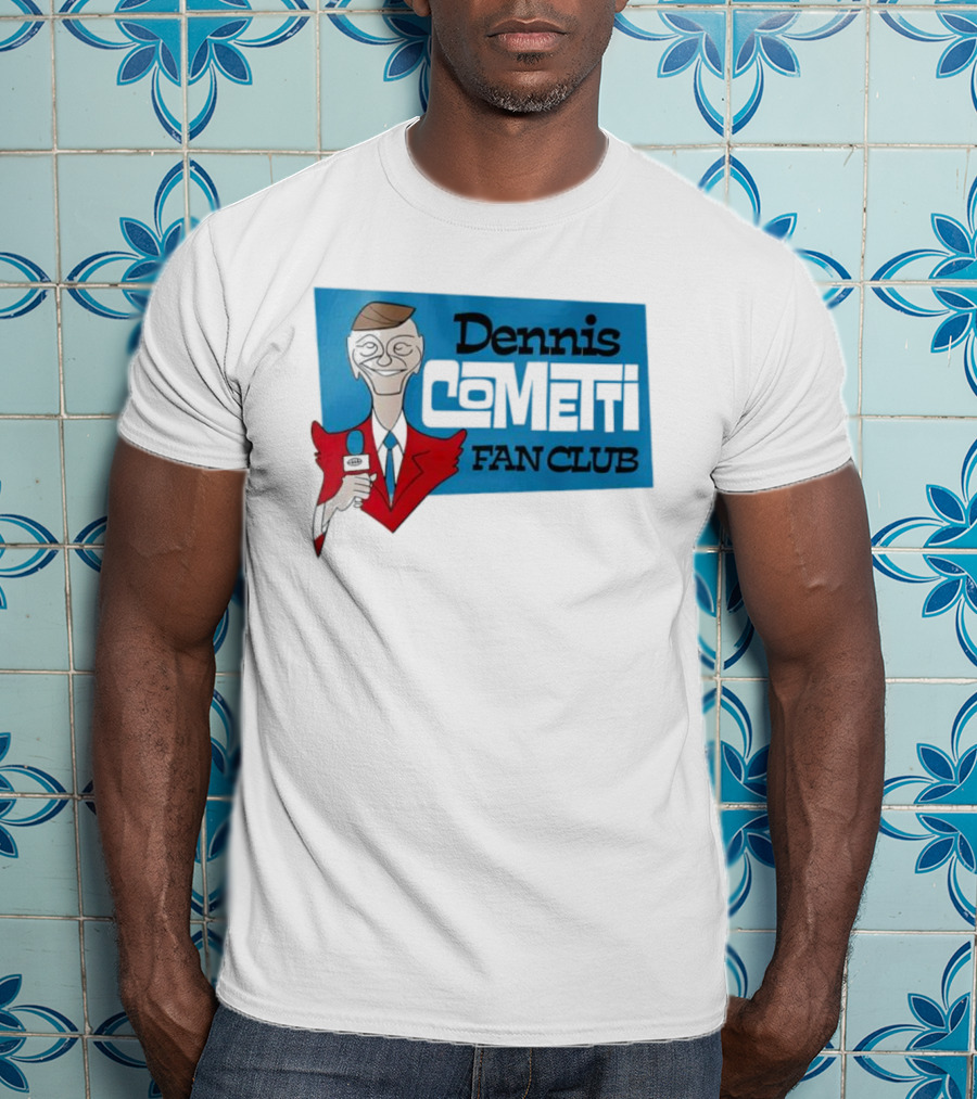 Dennis Cometti Fan Club Cartoon Broadcaster With Microphone T-Shirt