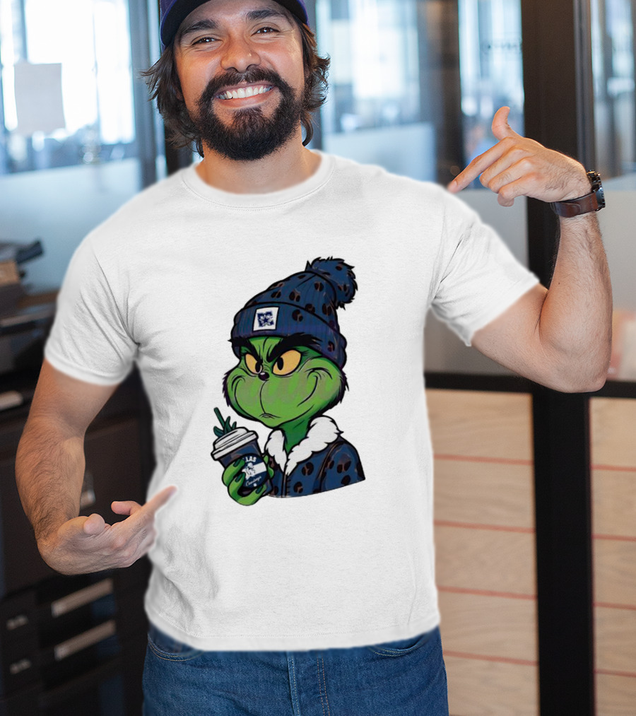 Grinch Boujee Dallas Leopard Print Winter Beanie Coffee Cup Sports T-Shirt