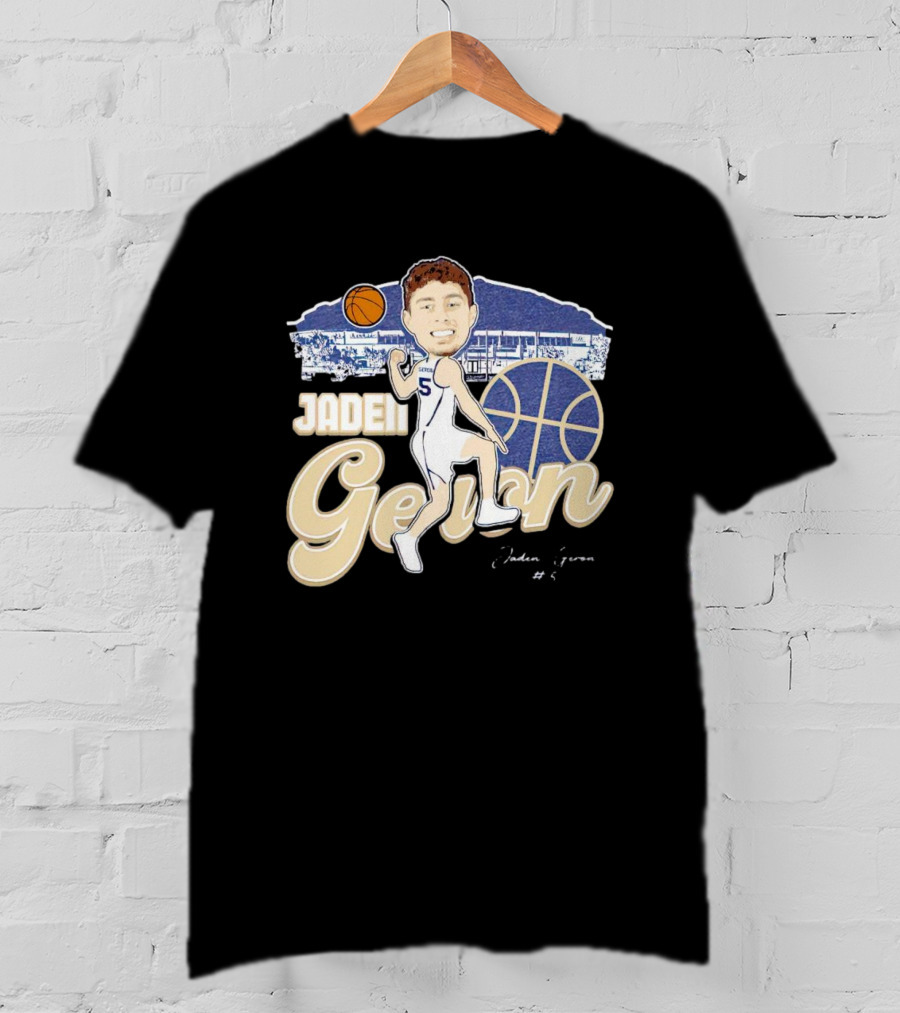 Jaden Geron Montana State Bobcats Basketball Caricature Stadium Scene With Signature T-Shirt