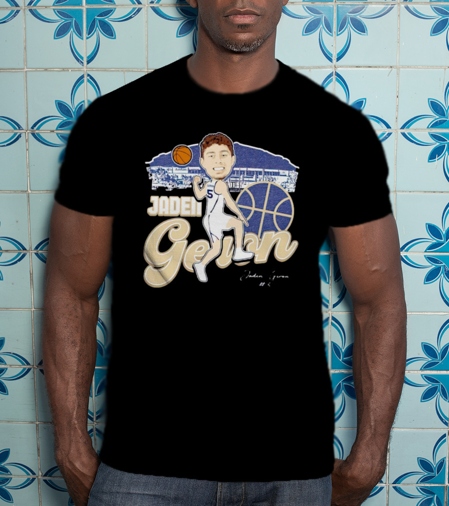 Jaden Geron Montana State Bobcats Basketball Caricature Stadium Scene With Signature T-Shirt