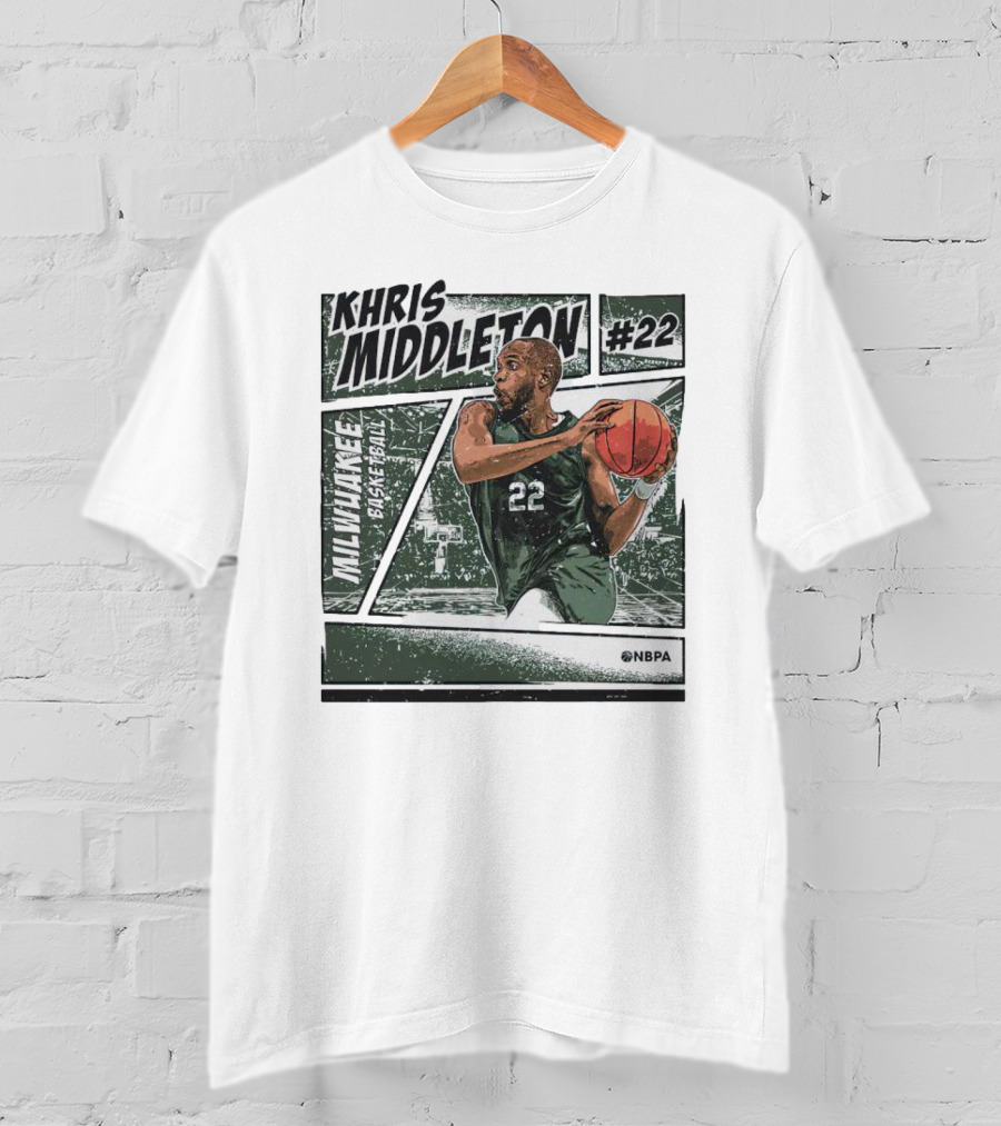 KHRIS MIDDLETON MILWAUKEE BASKETBALL #22 NBPA T-Shirt