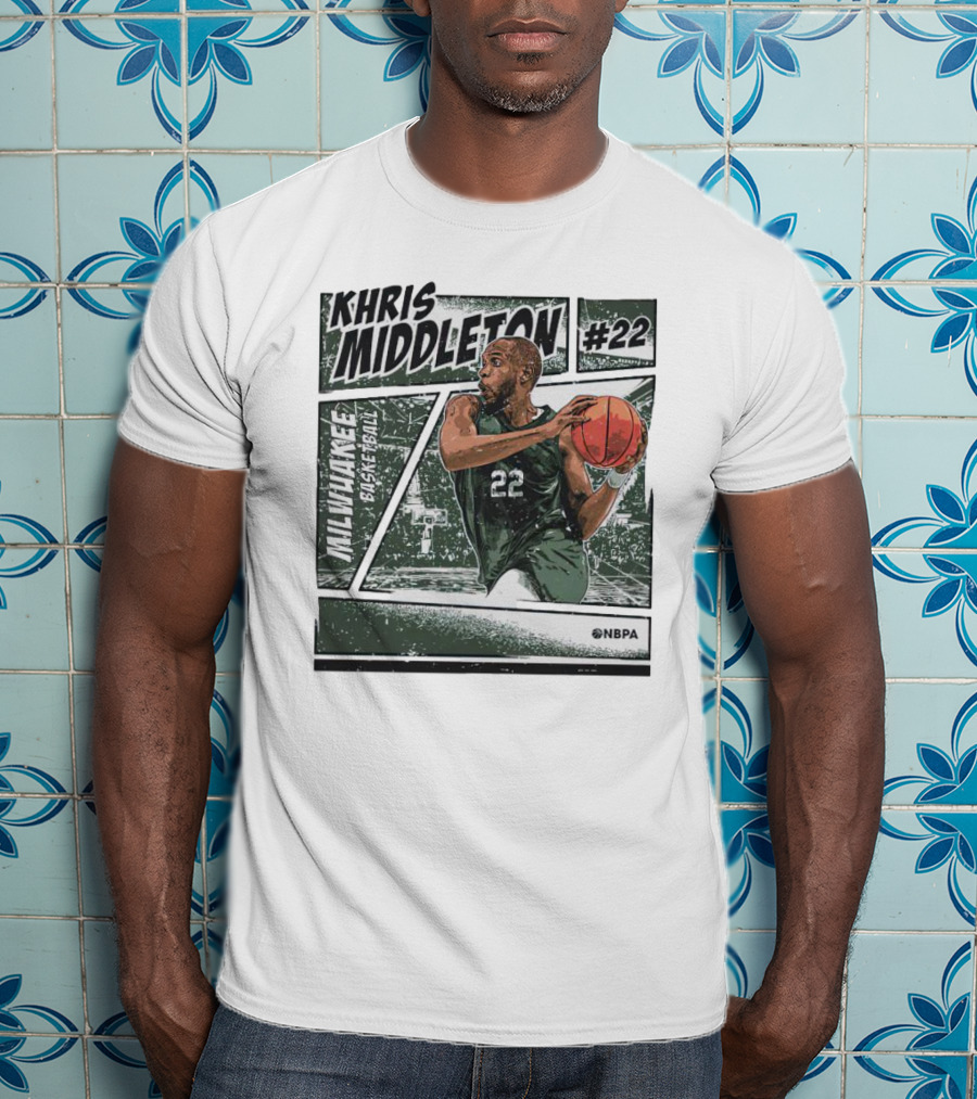 KHRIS MIDDLETON MILWAUKEE BASKETBALL #22 NBPA T-Shirt