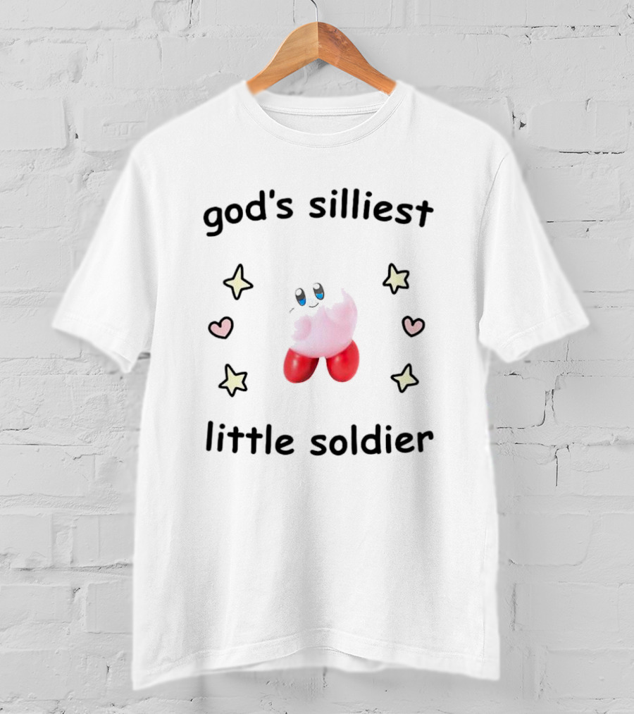 God's Silliest Little Soldier Kirby Stars And Hearts T-Shirt