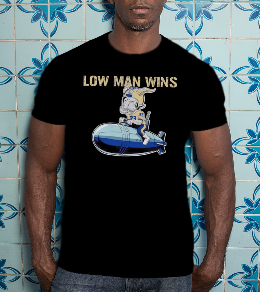 LOW MAN WINS 23 Viking Riding Bomb T-Shirt