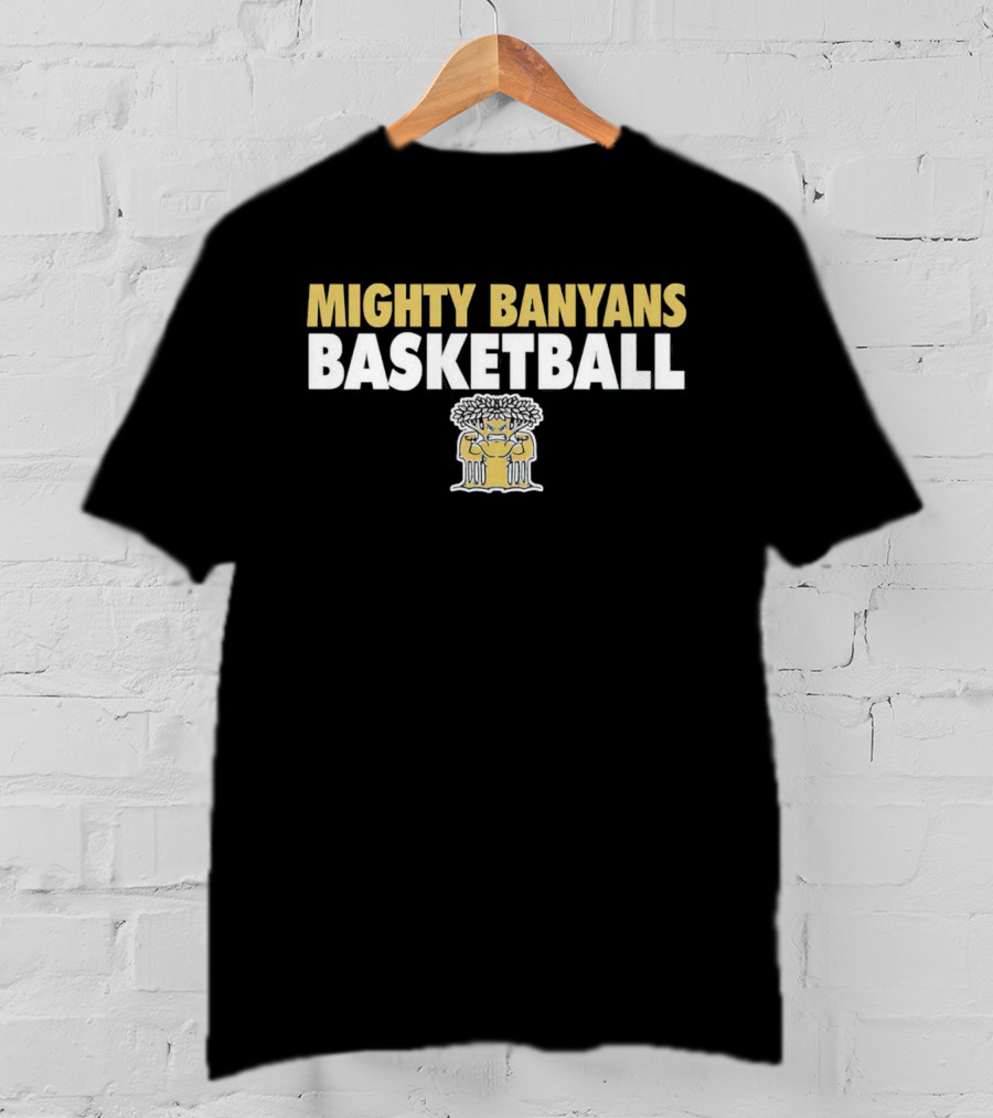 Mighty Banyans Basketball Bold Logo With Illustrated Banyan Tree T-Shirt