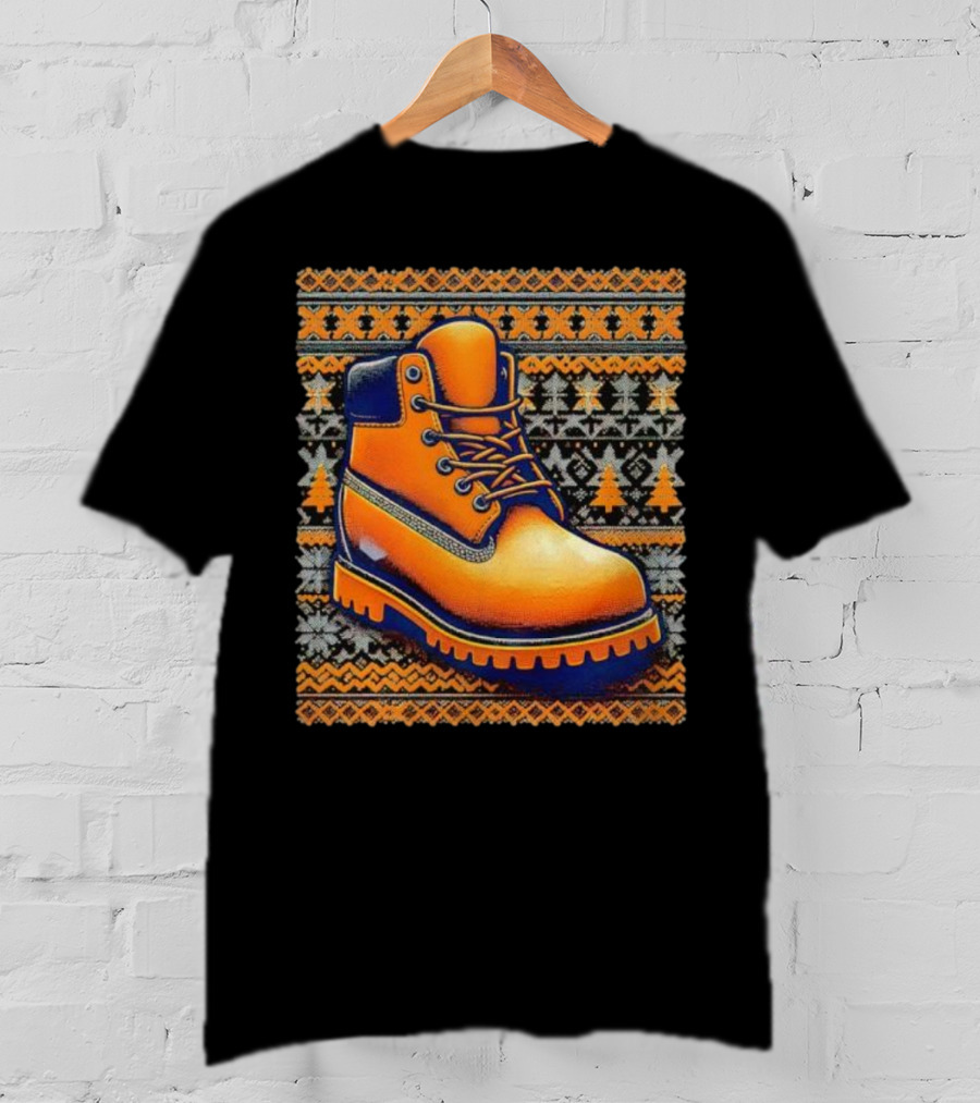 New York Knicks Timbmas Timberland Boot Ugly Christmas T-Shirt