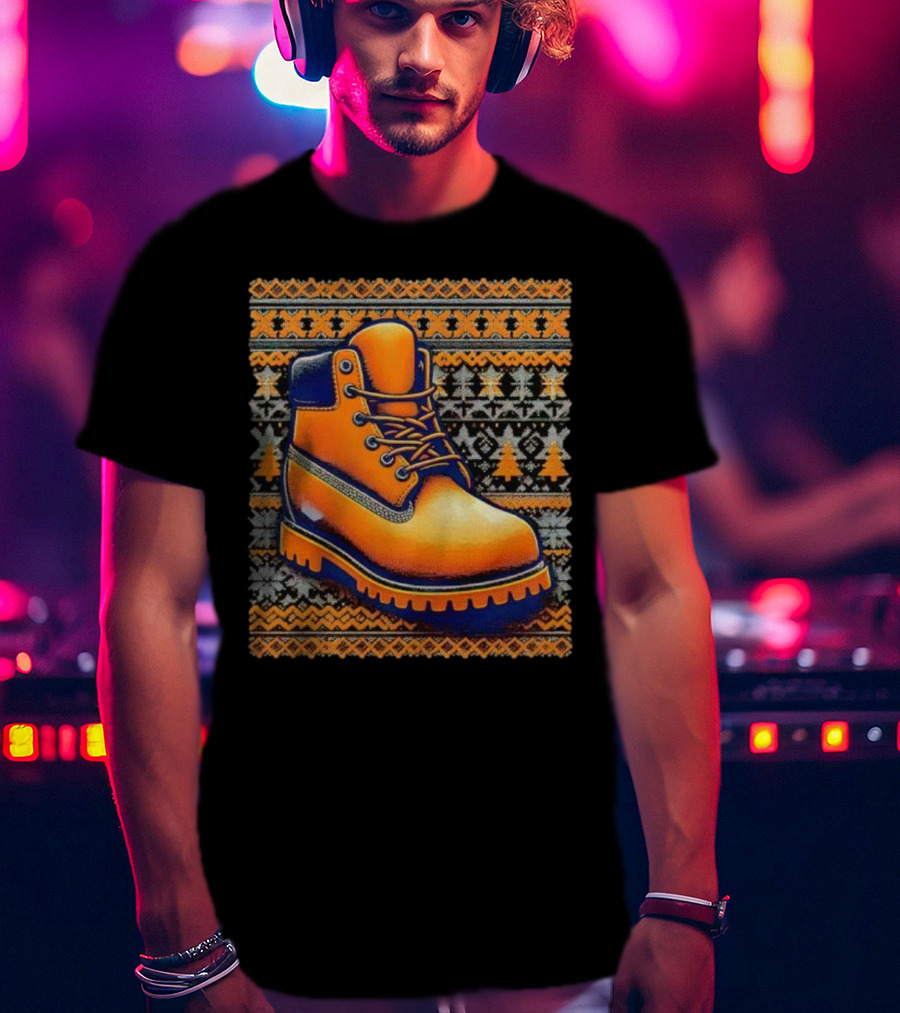 New York Knicks Timbmas Timberland Boot Ugly Christmas T-Shirt
