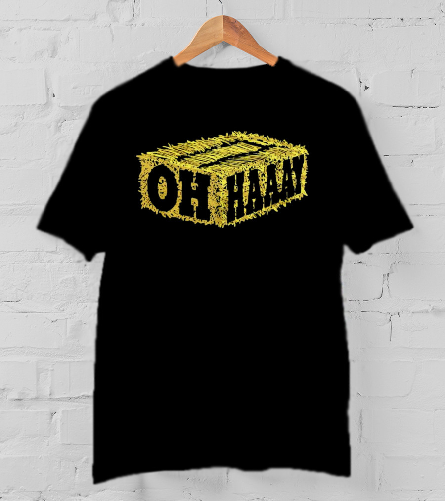 Oh Haaay Straw Iconic Yellow Hay Block Humor T-Shirt