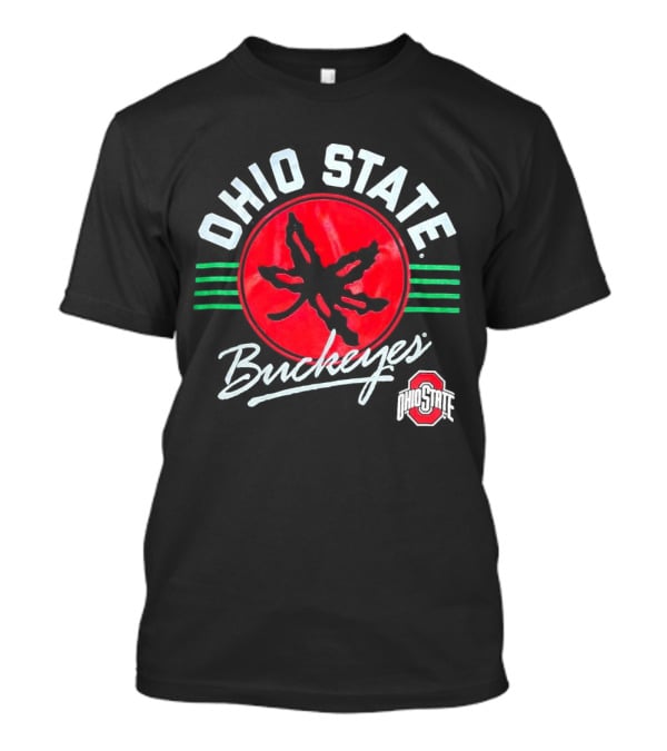 Ohio State Buckeyes Leaf Logo Red Circle Emblem Mark T-Shirt