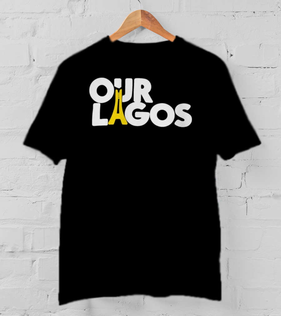 Our Lagos Yellow Bridge Lettering T-Shirt