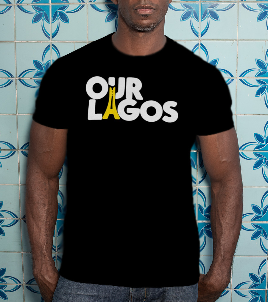 Our Lagos Yellow Bridge Lettering T-Shirt