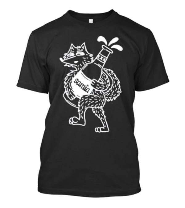 Samia Wolf Holding Overflowing Bottle T-Shirt
