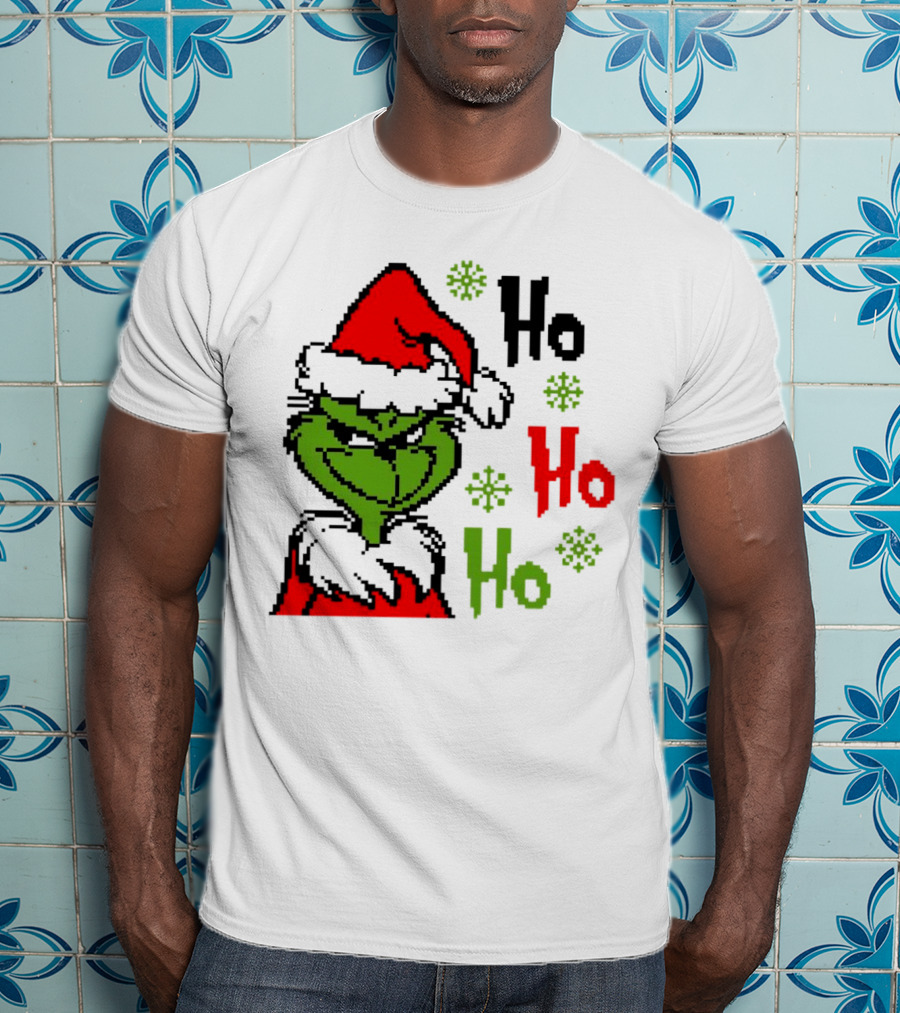 Santa Grinch Ho Ho Ho Merry Christmas T-Shirt