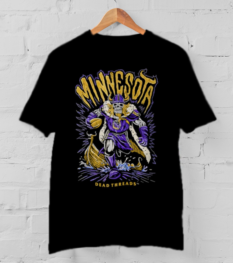 Minnesota Skeleton Viking Football Dead Threads T-Shirt
