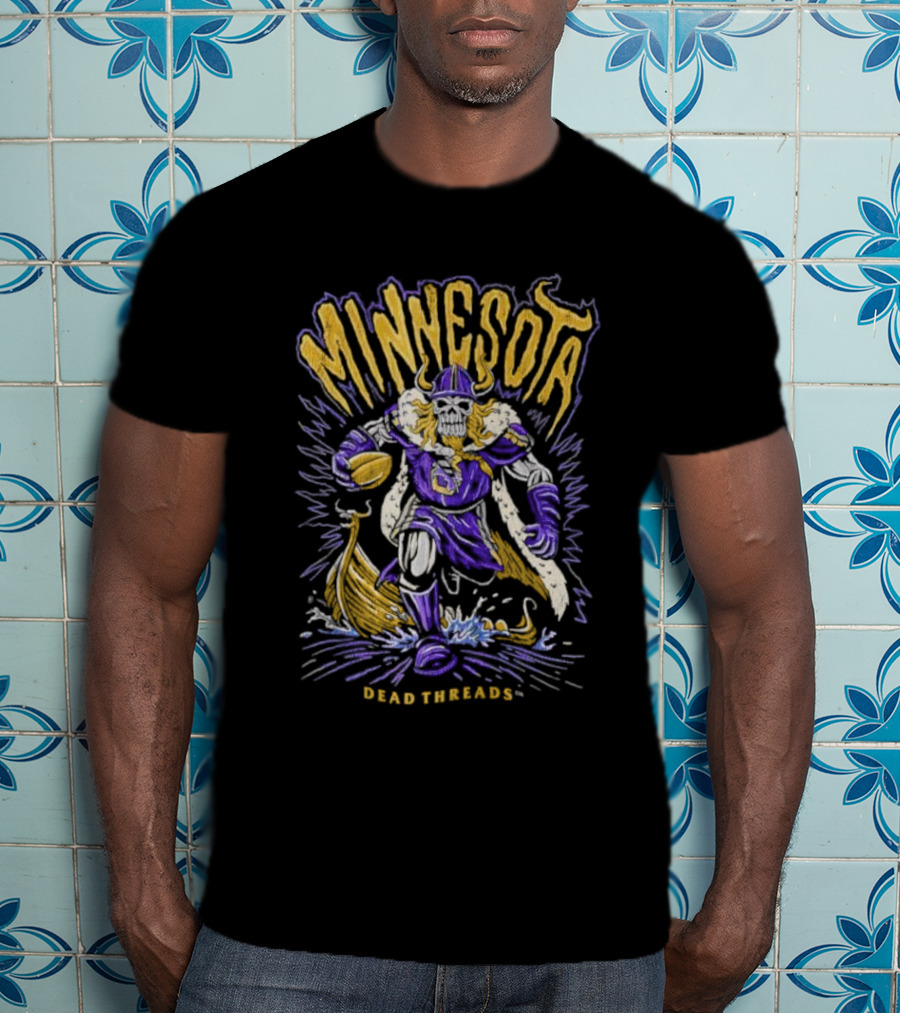 Minnesota Skeleton Viking Football Dead Threads T-Shirt