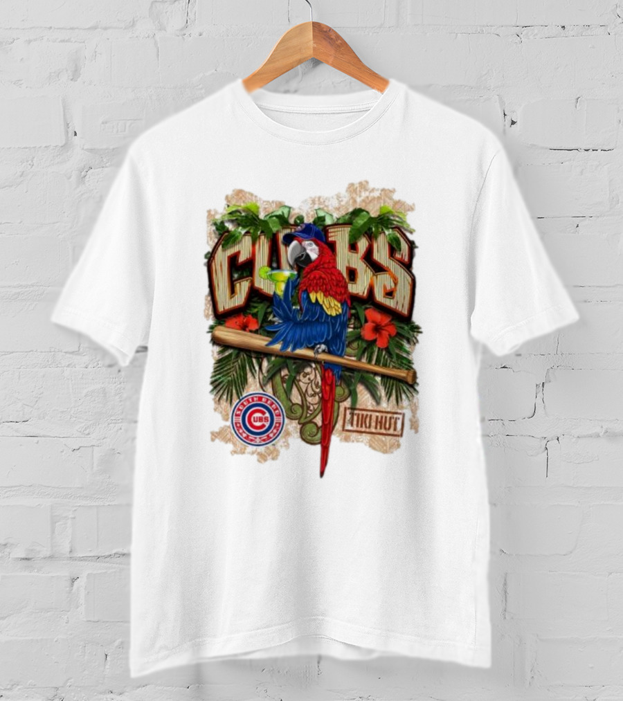 Cubs Parrot Tiki Hut South Bend Cubs Logo Tropical Baseball T-Shirt
