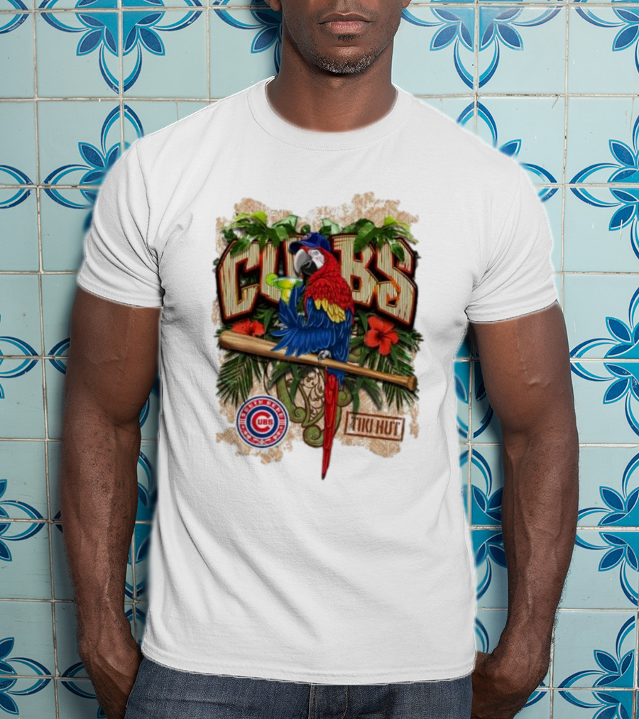 Cubs Parrot Tiki Hut South Bend Cubs Logo Tropical Baseball T-Shirt