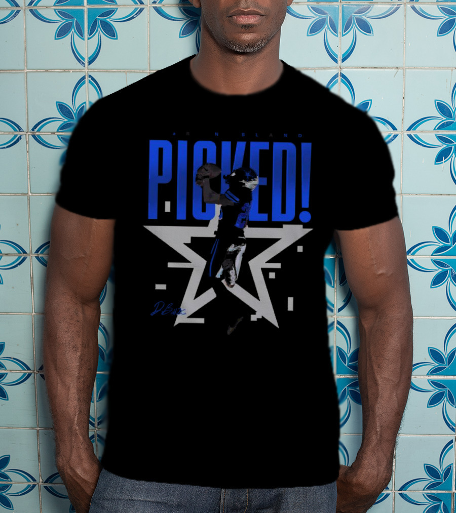 Daron Bland Picked Star Signature Football Catching Action T-Shirt
