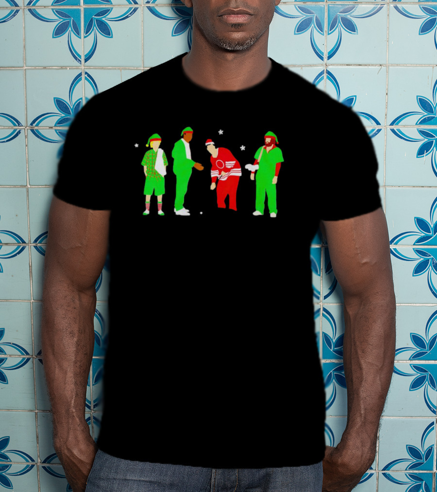 Happy Golf Christmas Golfers In Festive Outfits T-Shirt