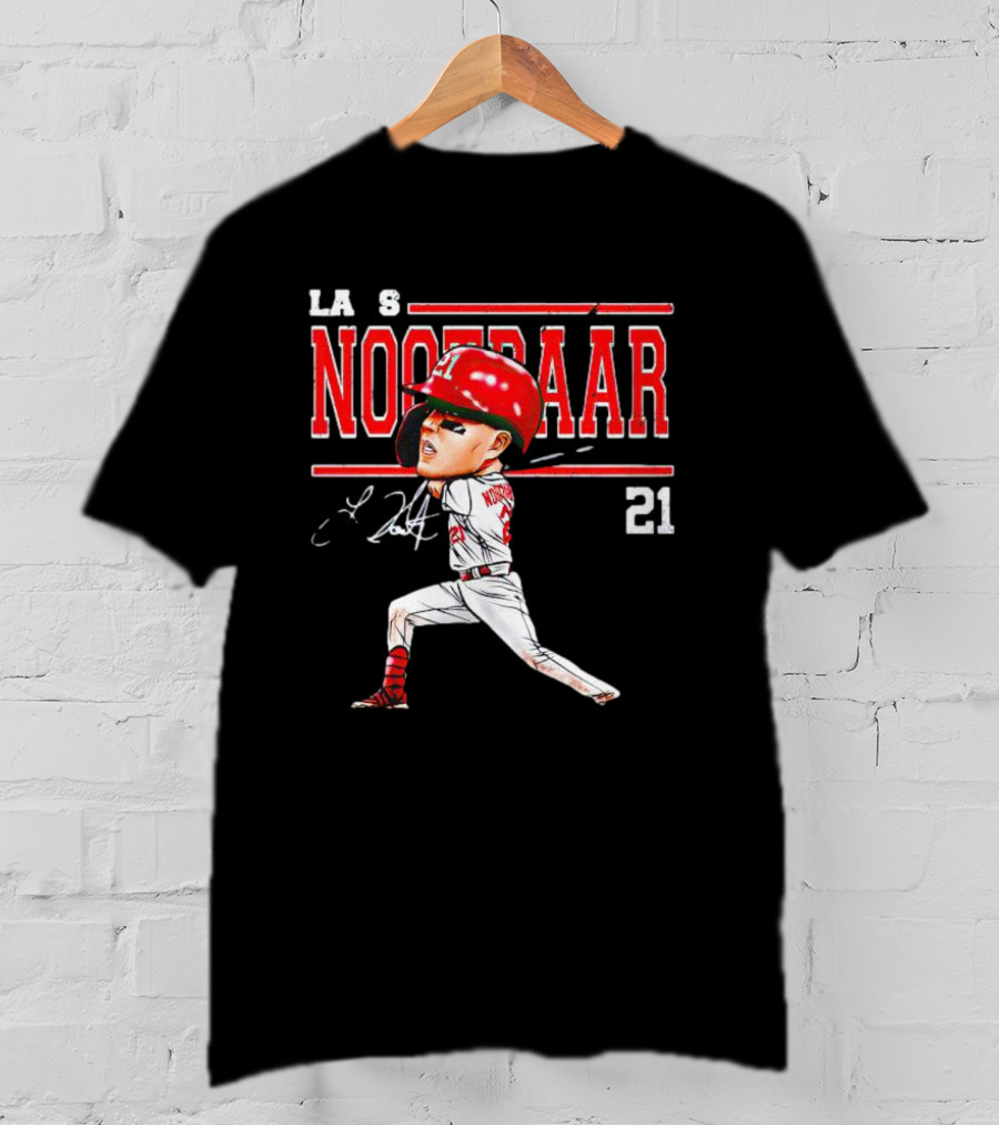 Lars Nootbaar St. Louis Baseball Cartoon Signature 21 T-Shirt