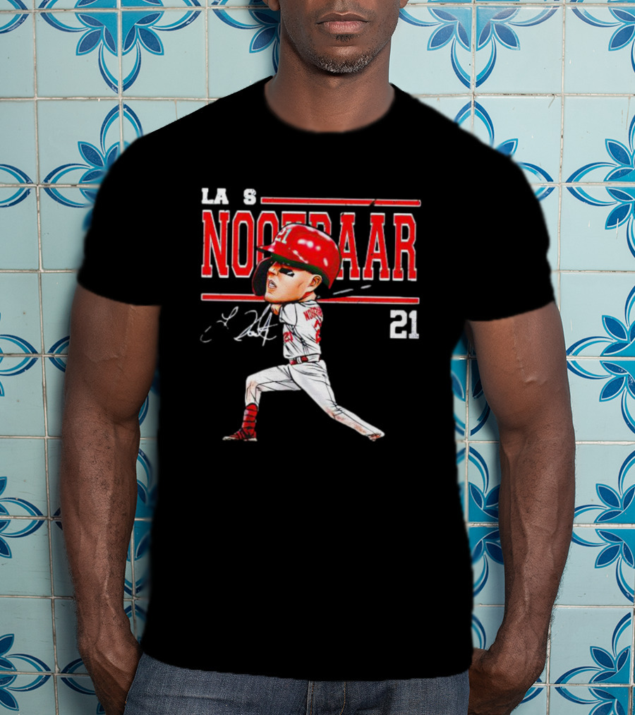 Lars Nootbaar St. Louis Baseball Cartoon Signature 21 T-Shirt