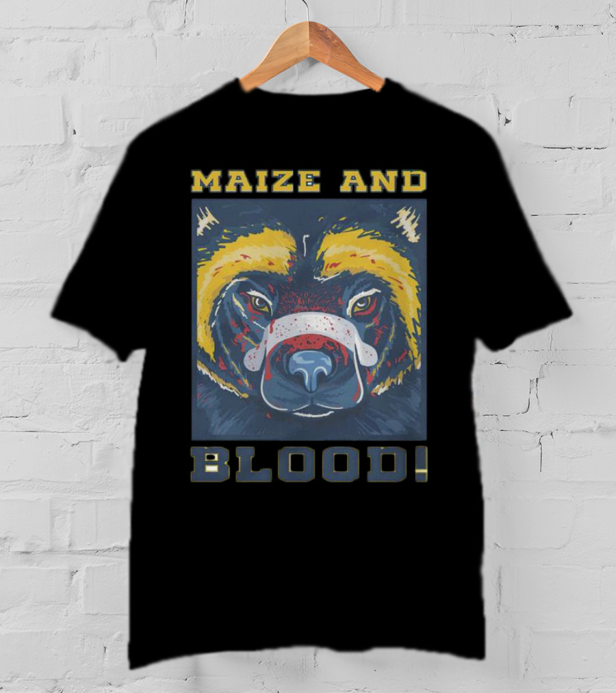 Maize And Blood Michigan Wolverines Bear T-Shirt