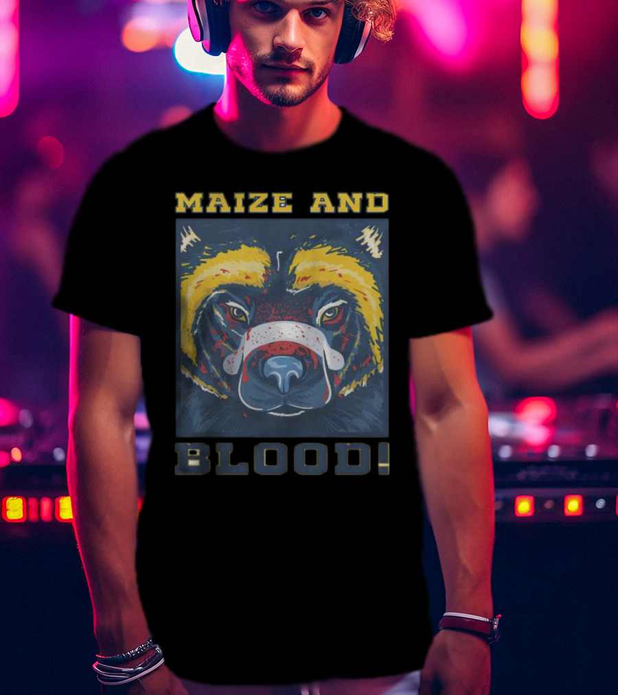 Maize And Blood Michigan Wolverines Bear T-Shirt