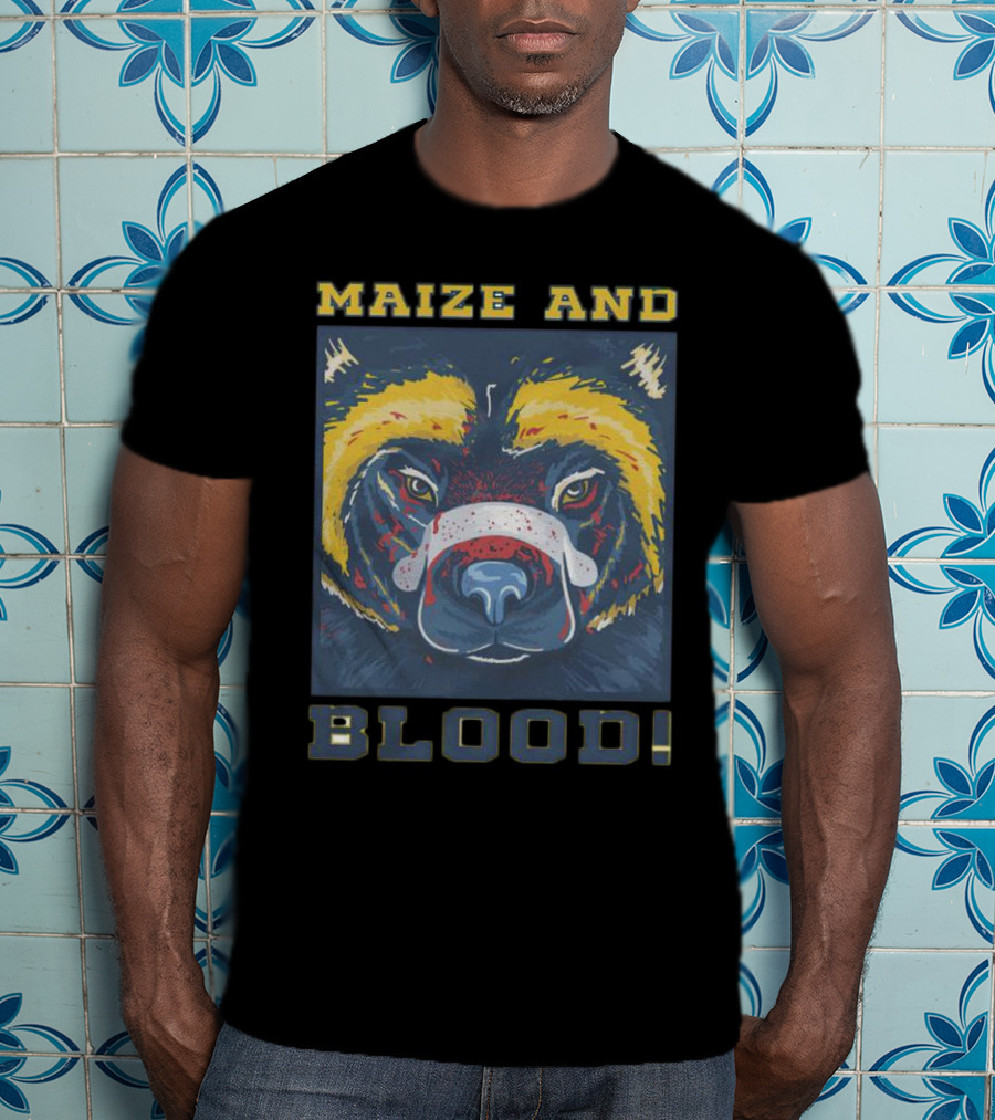 Maize And Blood Michigan Wolverines Bear T-Shirt