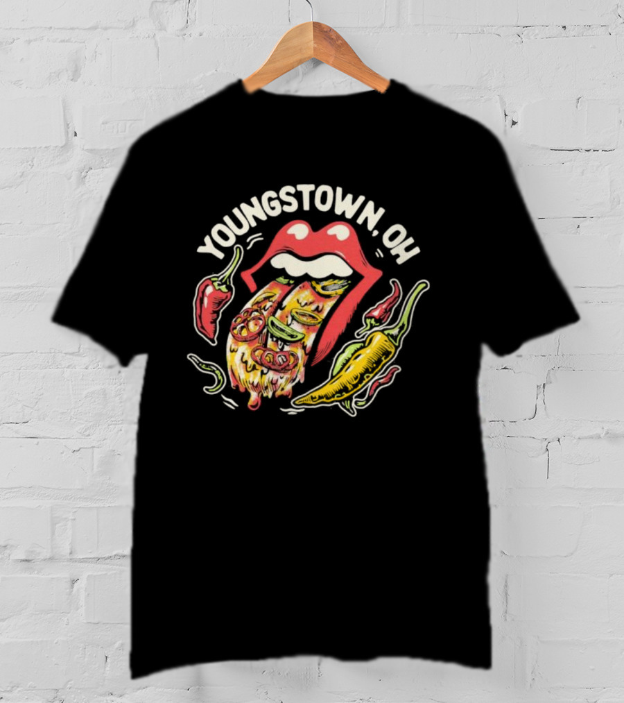 Youngstown OH Spicy Lips With Peppers And Pizza T-Shirt