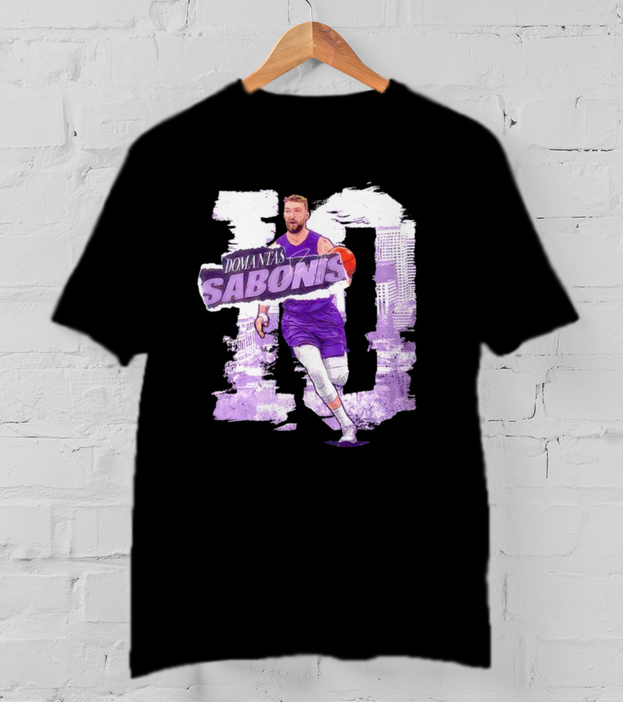 Domantas Sabonis Sacramento Basketball Purple T-Shirt