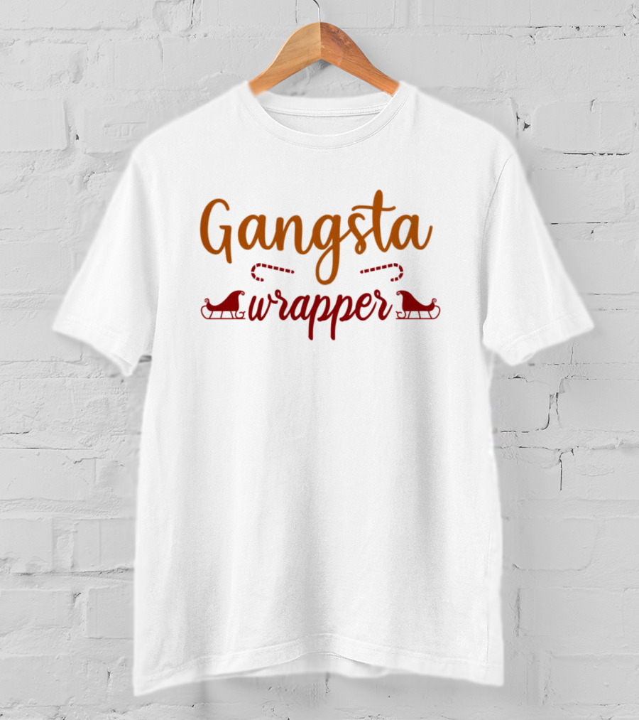 Gangsta Wrapper Christmas Sleigh Holiday Humor T-Shirt