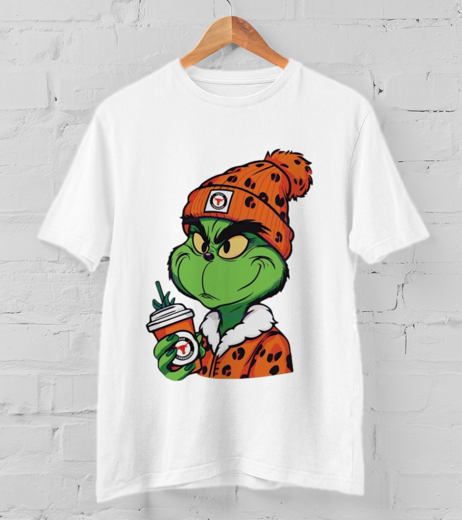 Grinch Boujee Texas Longhorns Cozy Coffee Lover T-Shirt