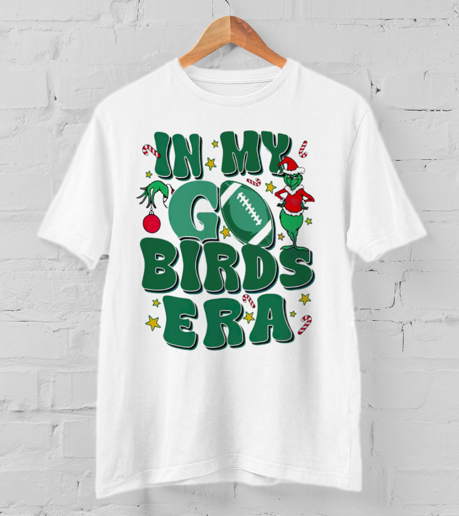 Grinch Go Birds Era Philadelphia Eagles Christmas T-Shirt