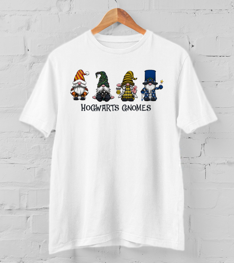 Hogwarts Gnomes Gryffindor Hufflepuff Slytherin Ravenclaw Houses T-Shirt
