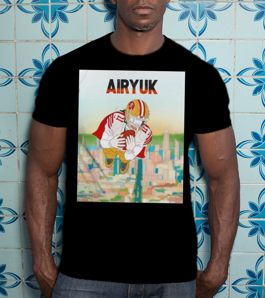 Rita Oak Airyuk San Francisco Football Player Skyline Catching Ball T-Shirt