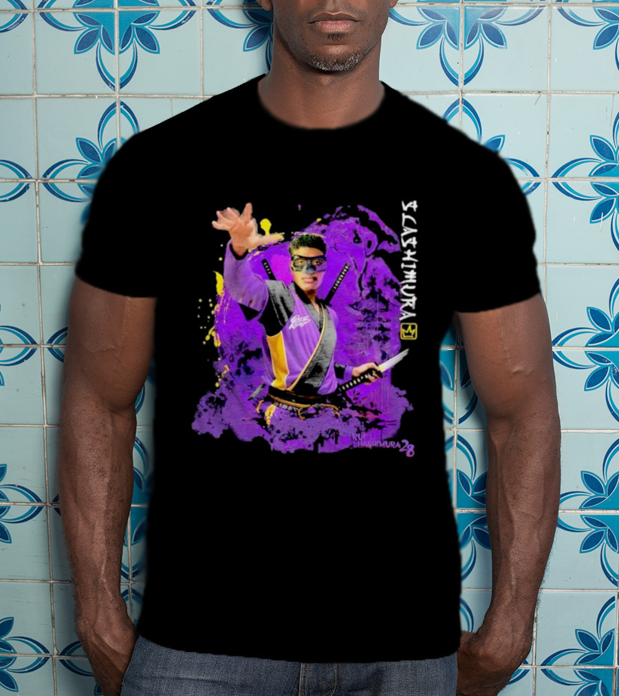 Rui Slashimura 28 Purple Warrior With Mask And Swords T-Shirt