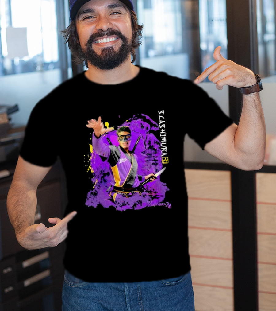 Rui Slashimura 28 Purple Warrior With Mask And Swords T-Shirt