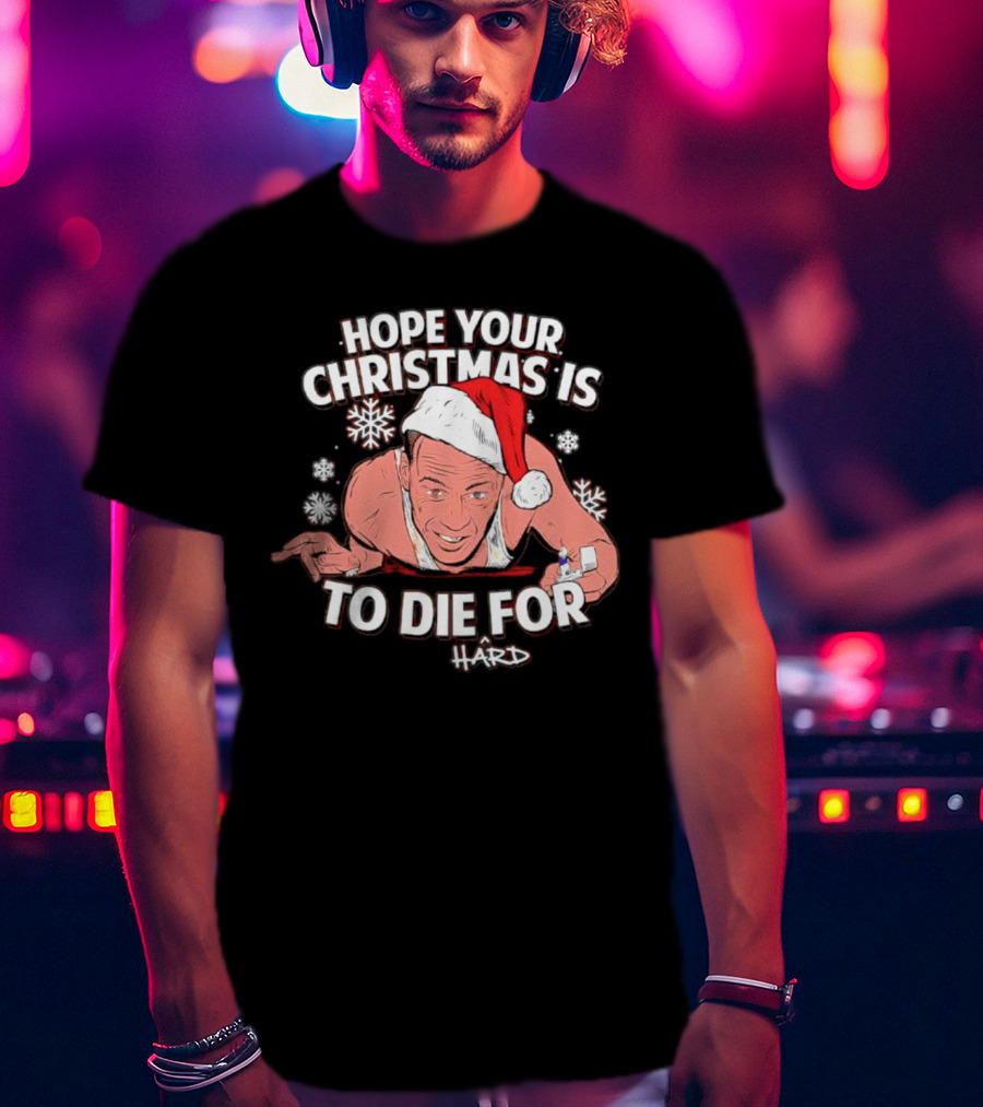 Hope Your Christmas Is To Die Hard Snowflakes Santa Hat Candle T-Shirt