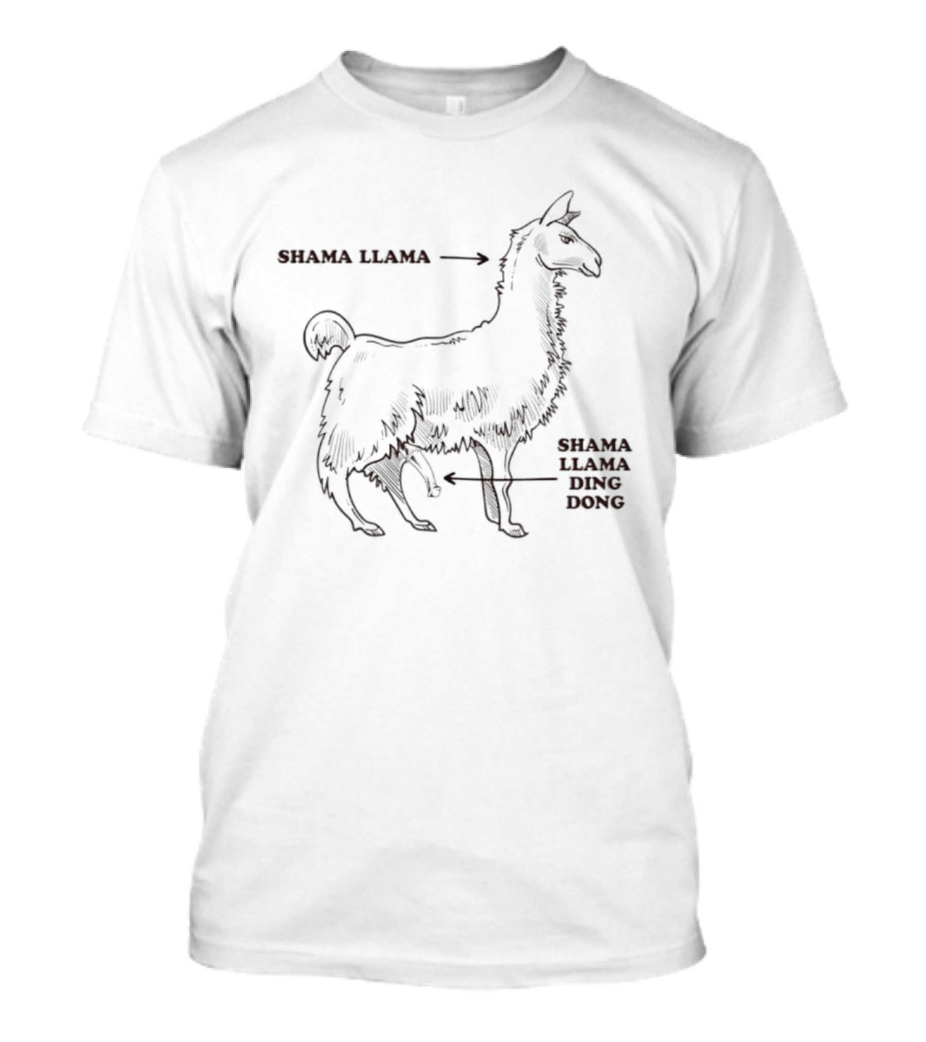 Shama Llama Diagram Shama Llama Ding Dong Caption T-Shirt