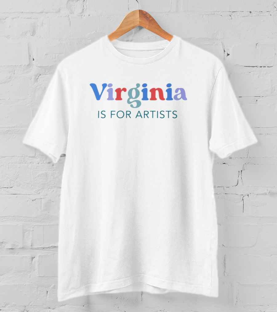 Virginia Is For Artists Multicolored Typography T-Shirt