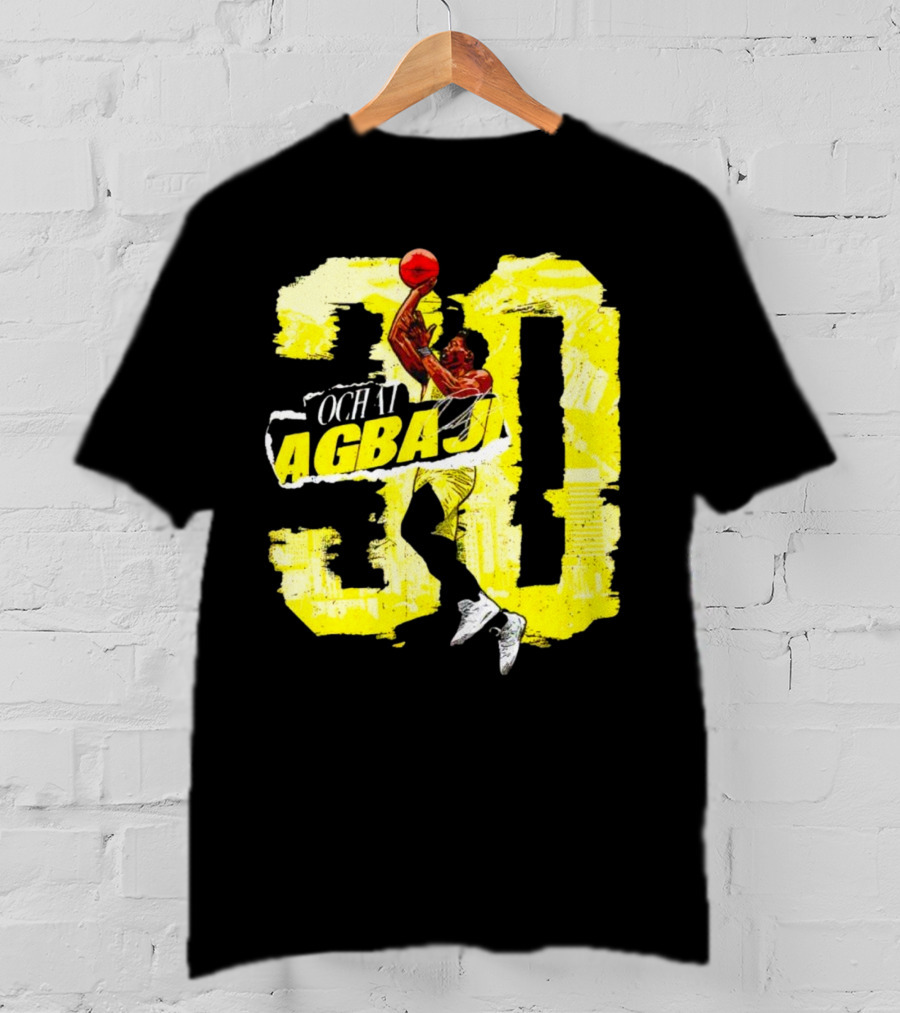 Ochai Agbaji 30 Utah Rough Basketball Dunk WHT Football T-Shirt