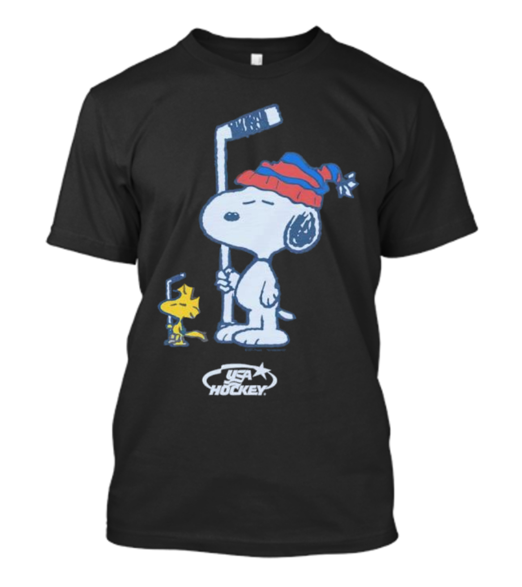 Snoopy Woodstock Peanuts USA Hockey T-Shirt