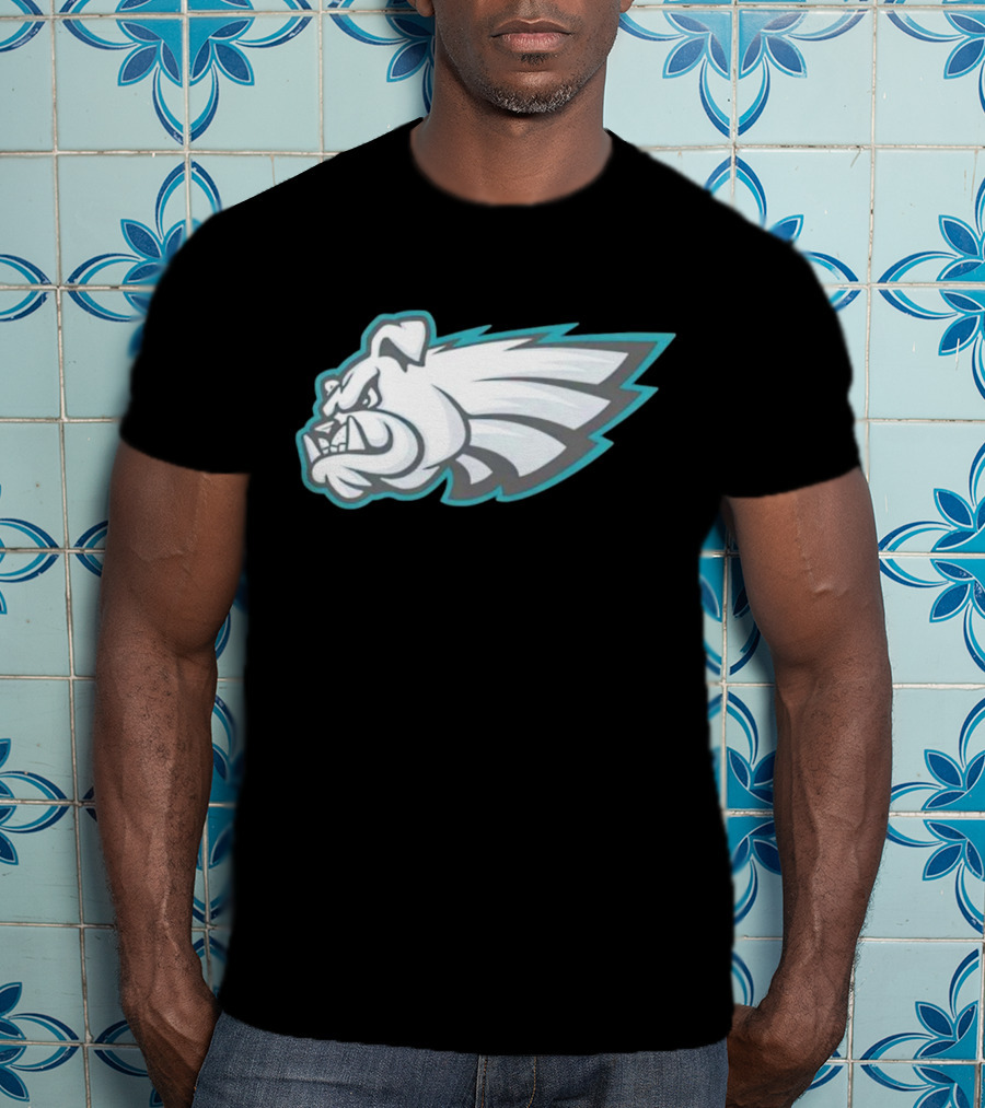 Philly Bulldogs Mascot Head With Wings T-Shirt
