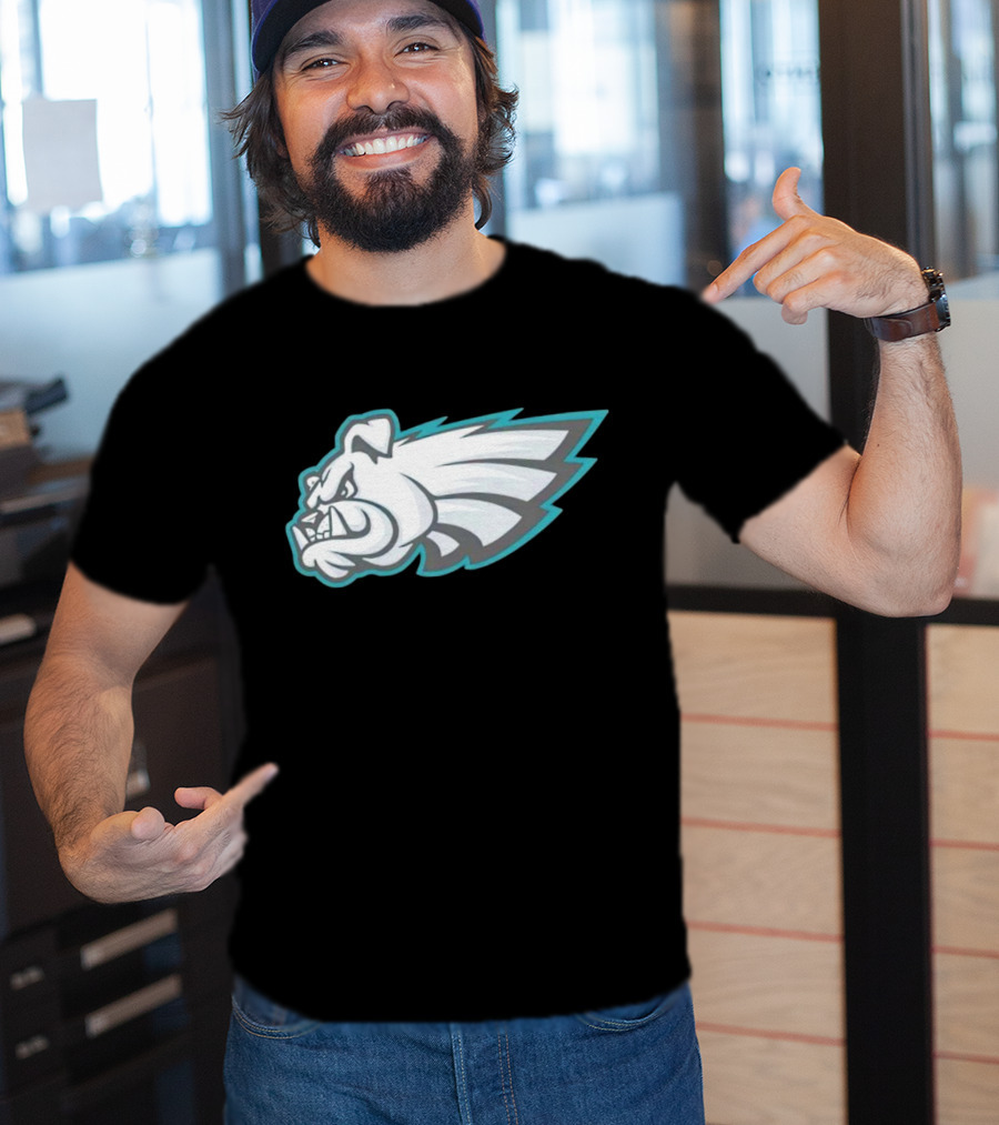 Philly Bulldogs Mascot Head With Wings T-Shirt